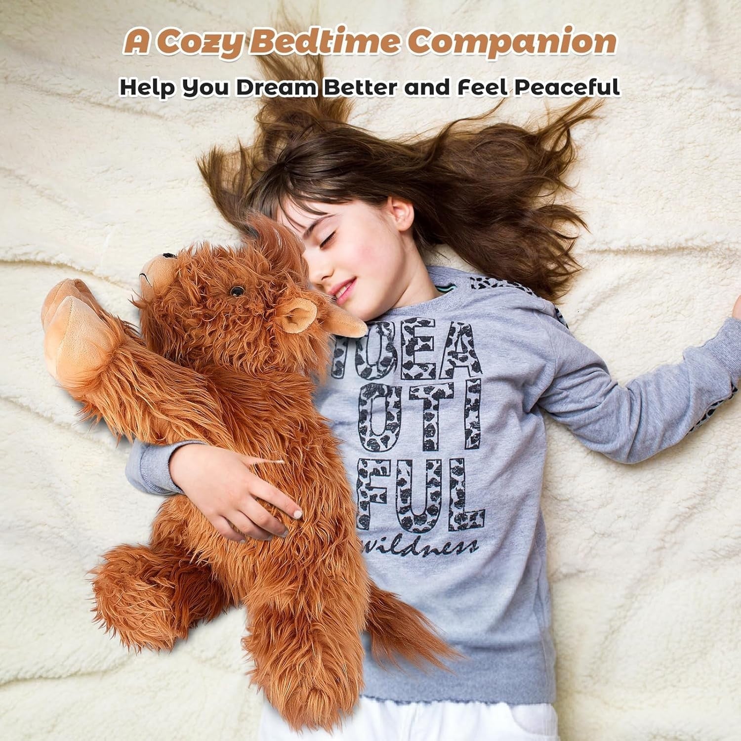 22" & 4.5 Lbs Highland Cow Weighted Stuffed Animal, Cuddly & Soft Kids' Plush...